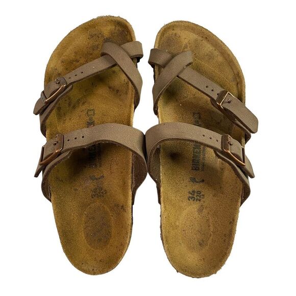Birkenstock Mayari Sandal‎ Womens Size 34 Narrow Brown Taupe Leather - Picture 1 of 7